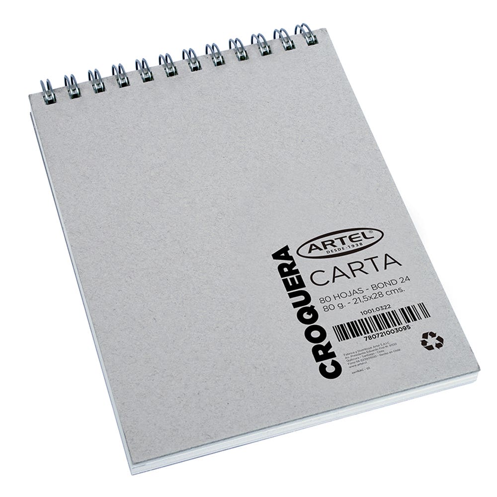 Croquera Bond Carta 21,5X28cm. 80 Hojas Artel
