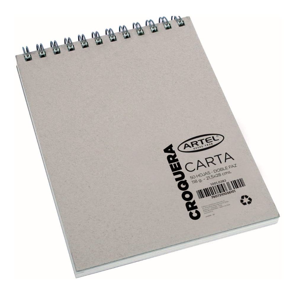 Croquera Doble Faz Carta 21X28cm. 50 Hojas Artel