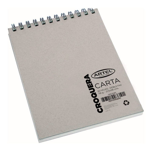 Croquera Doble Faz Carta 21X28cm. 50 Hojas Artel