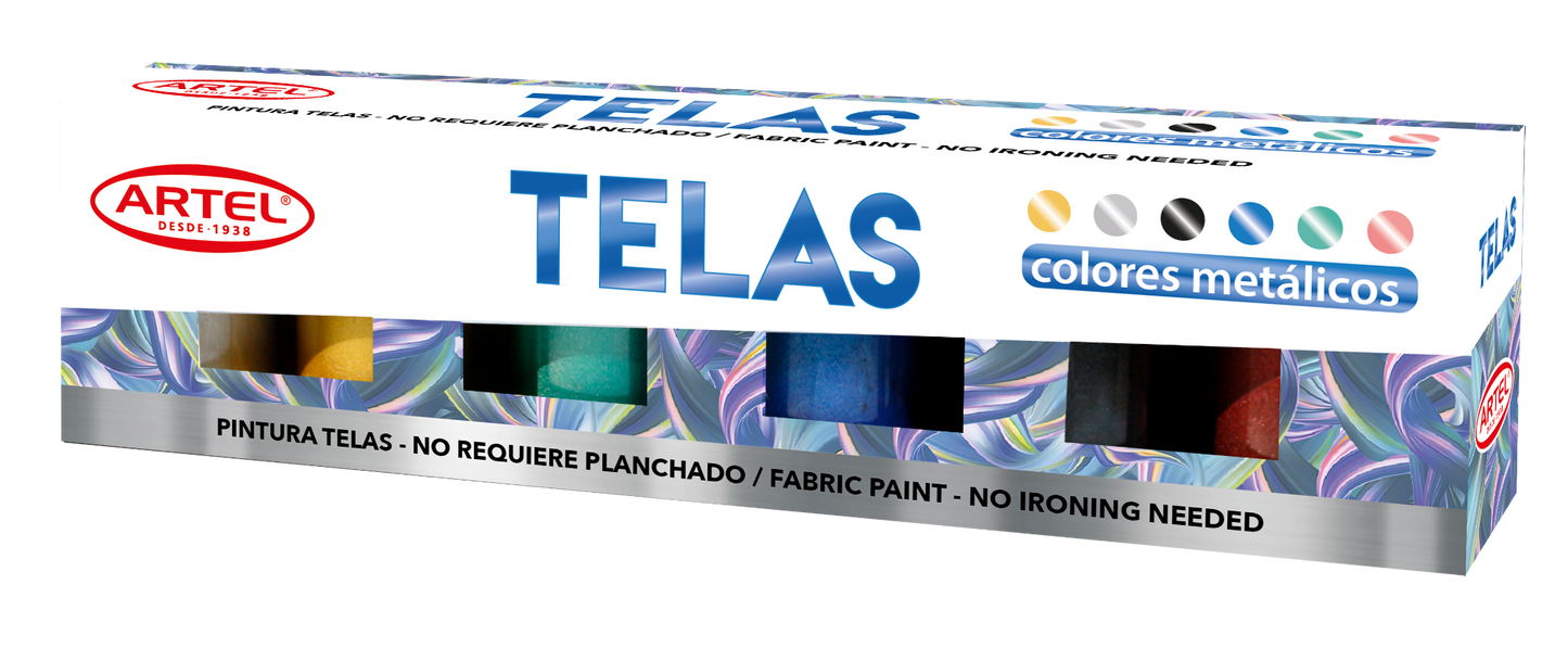 Est Pint Telas Metalica 6 col 15ml Artel