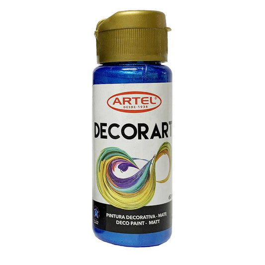 Pintura Decorart Metálico Azul 60ml. Artel