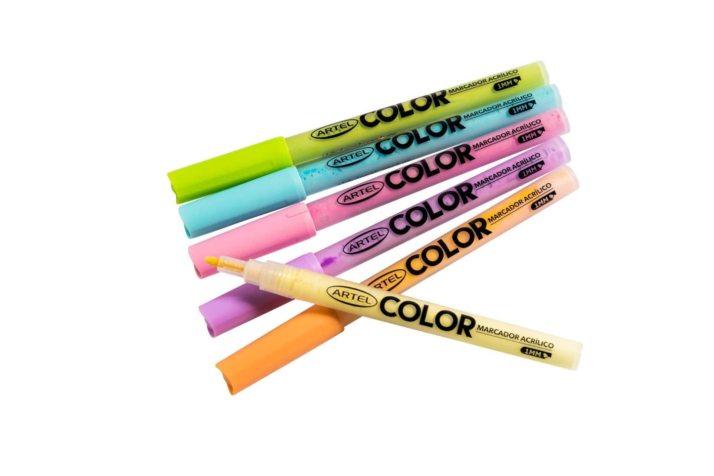 Set Estuche 6 Marcadores Acrílicos Pasteles Artel 1mm