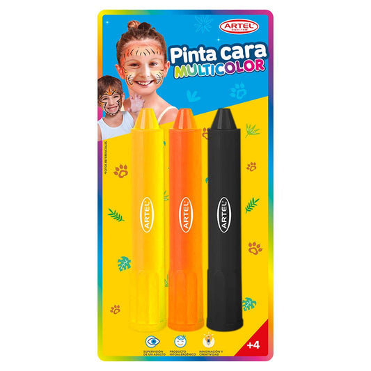 Pintacaras multicolor orange 3 colores