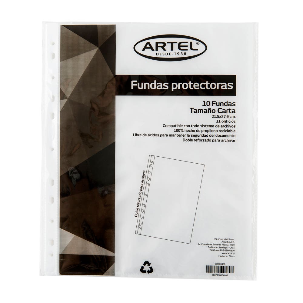 Fundas Protectora Carta 10 Unidades Artel