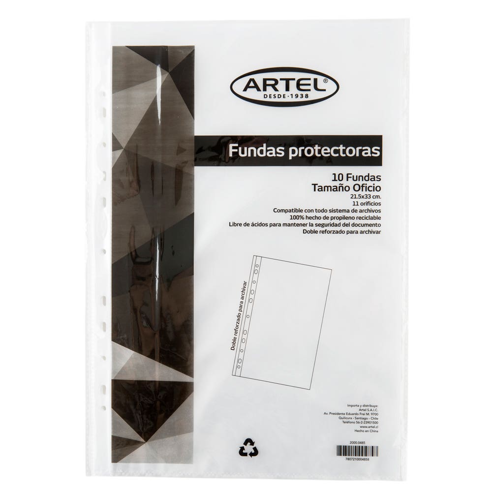 Fundas Protectora Oficio 10 Unidades Artel