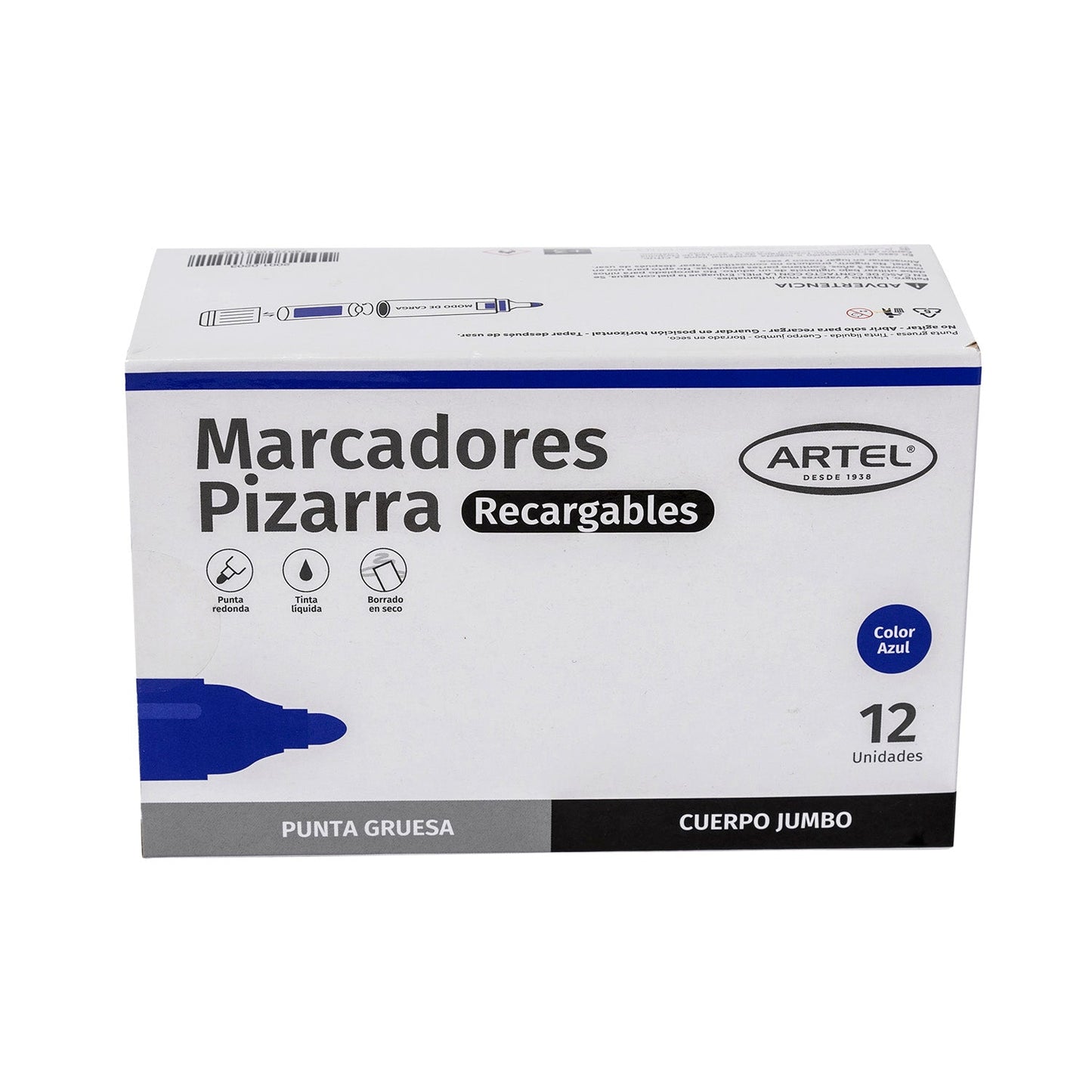Marcador Pizarra Artel Recargable Jumbo Azul 1 Unidad