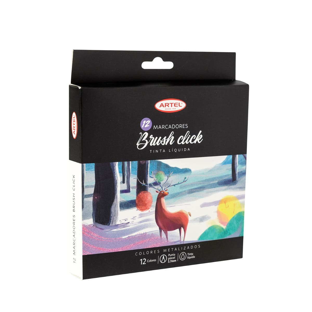 Est. Marcadores Brush Click 12 Col Metal