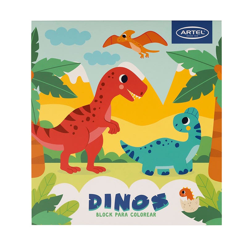 Block Para Colorear Dinos Artel
