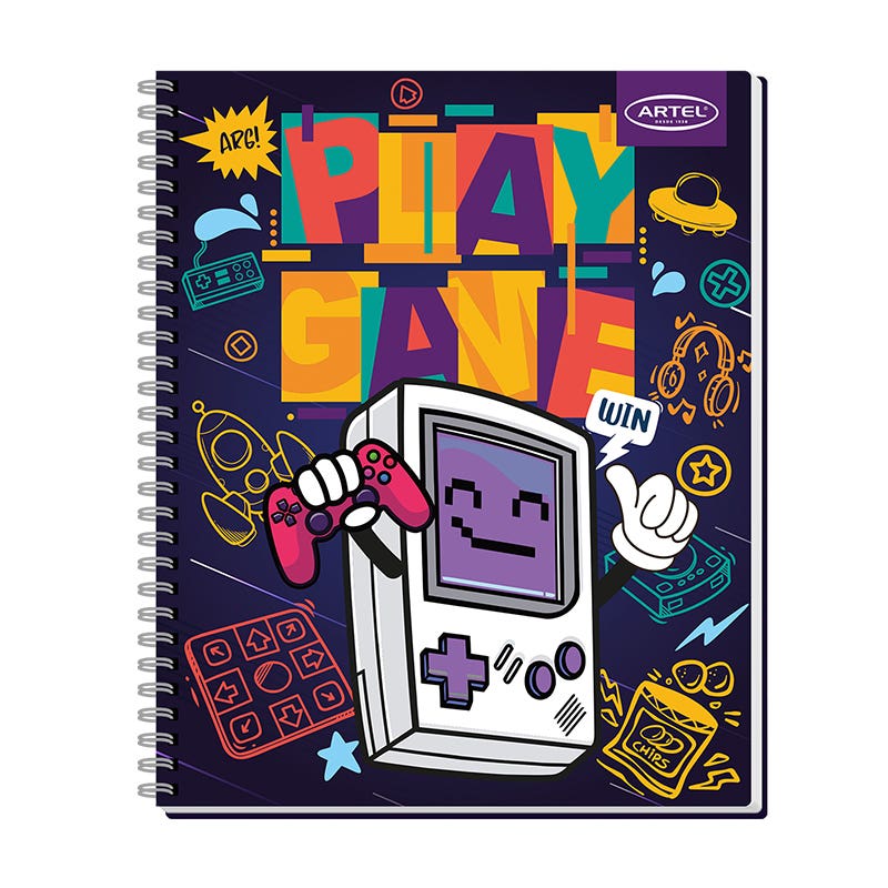 Cuaderno Universitario 100 Hojas 7mm Gamers Artel