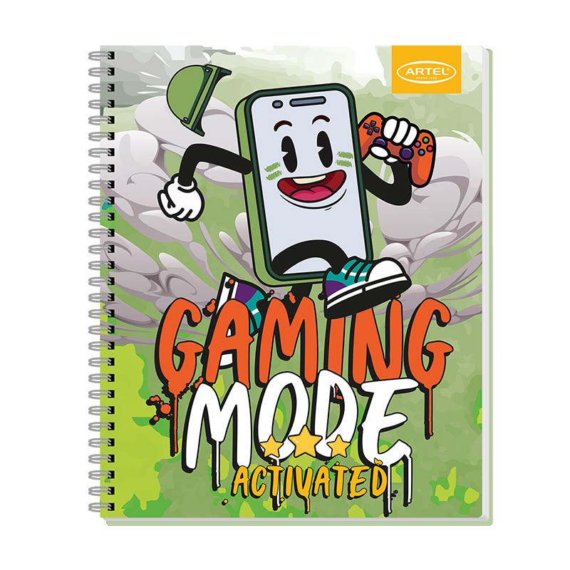 Cuaderno Universitario 100 Hojas 7mm Gamers Artel