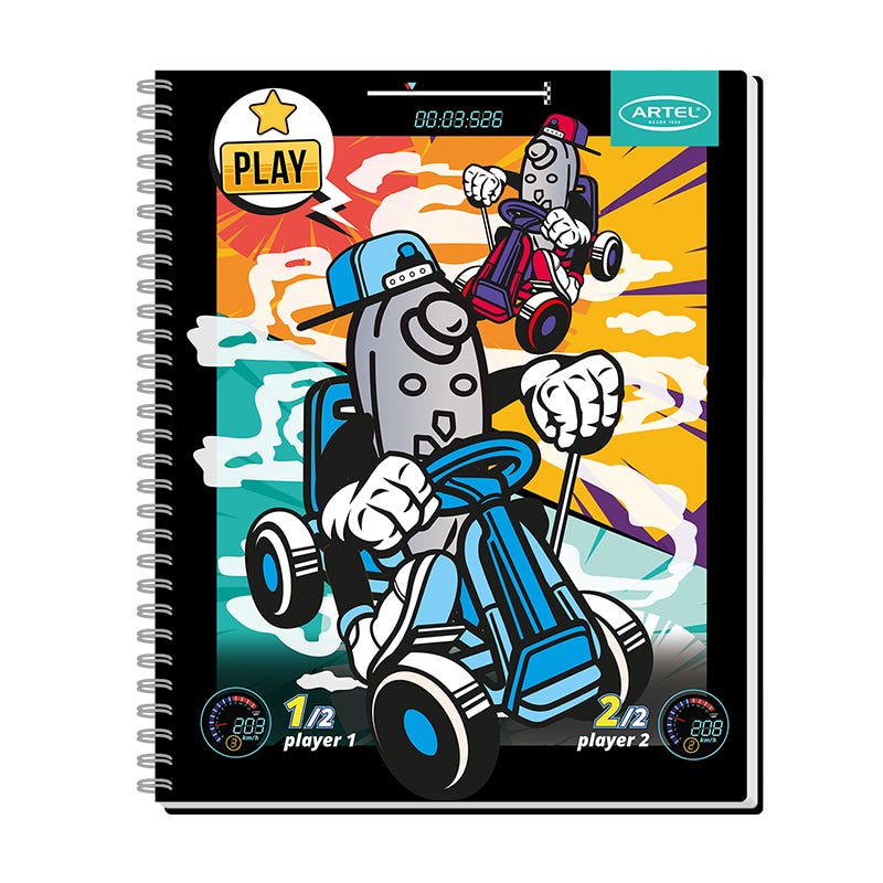 Cuaderno Universitario 100 Hojas 7mm Gamers Artel