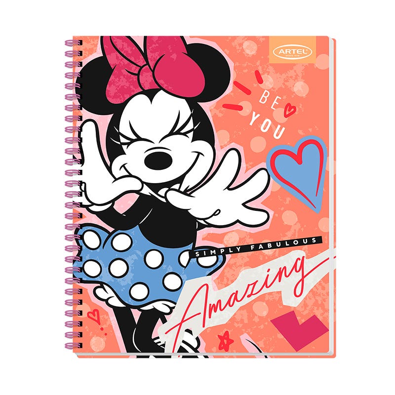 Cuaderno Universitario 100 Hojas 7mm Minnie Collage