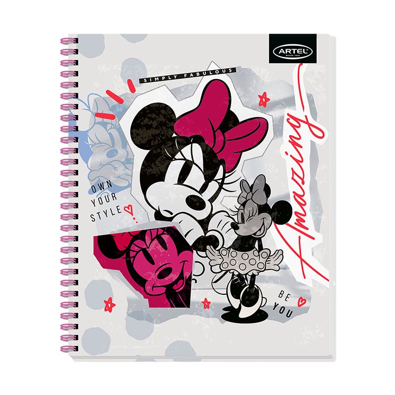 Cuaderno Universitario 100 Hojas 7mm Minnie Collage