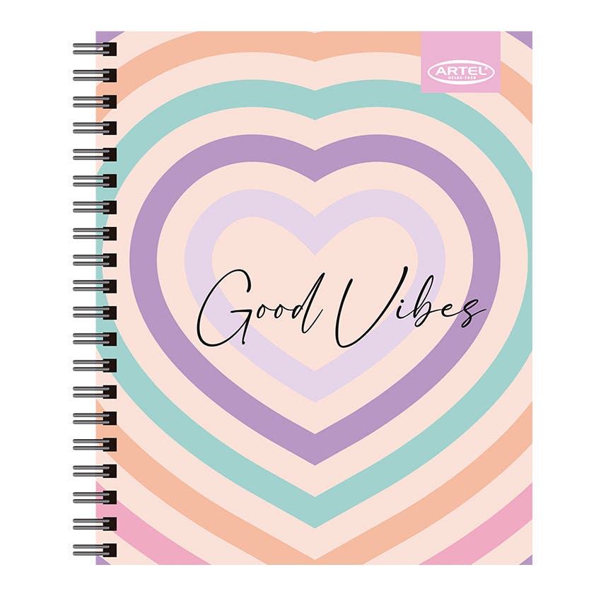CUADERNO UNIVERSITARIO ARTEL 100 HOJAS 7MM ARCOIRIS PASTEL