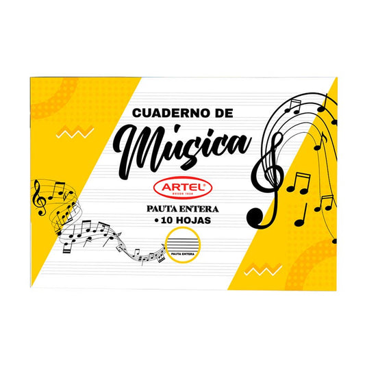 Cuaderno Pauta Musica 10 Hojas Artel