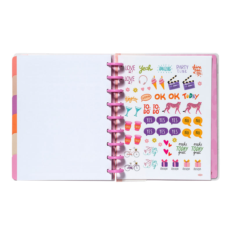 Planner 12 Meses Artel Discos Diseño Animal Pink