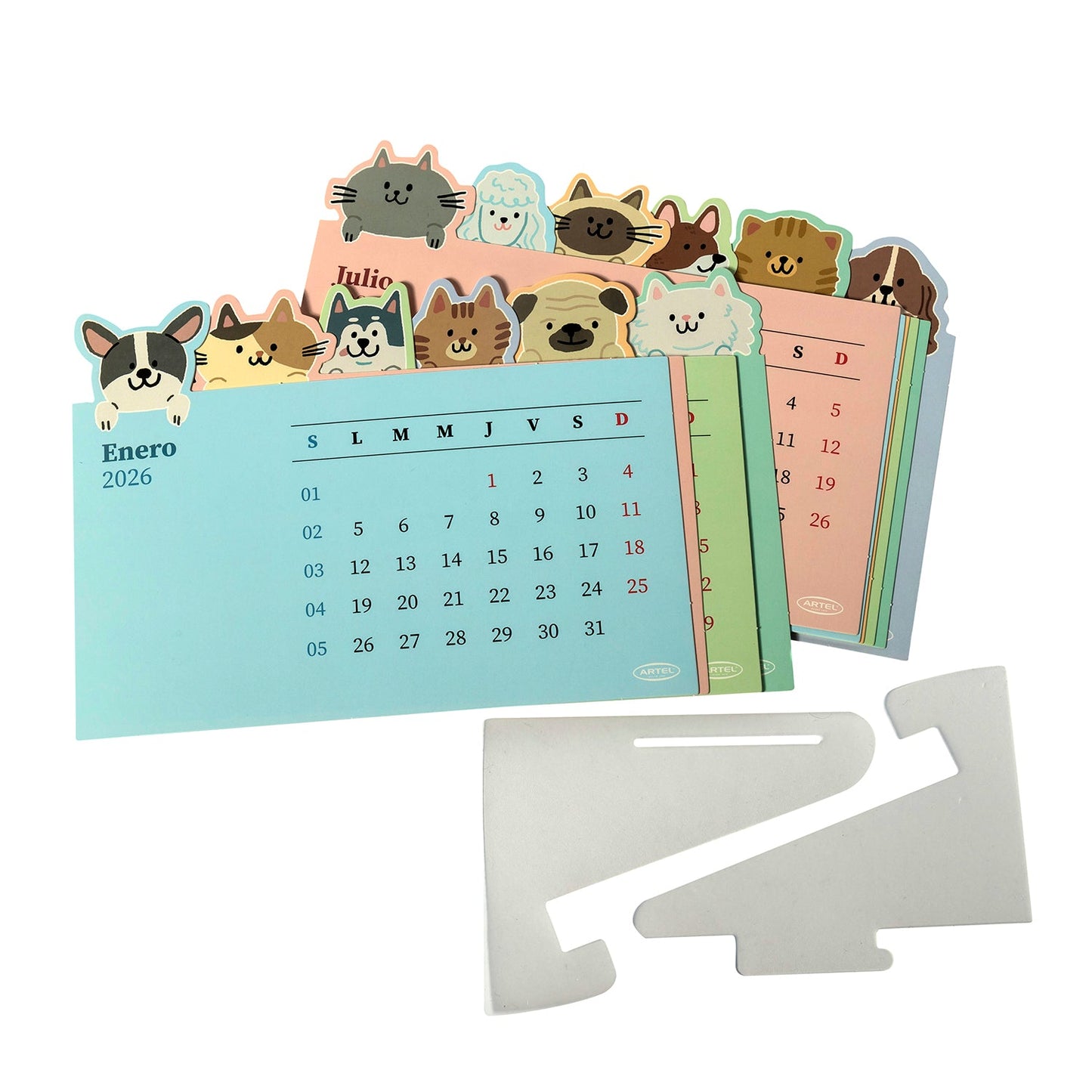Calendario Escritorio Artel Diseño Tarjetas Pet