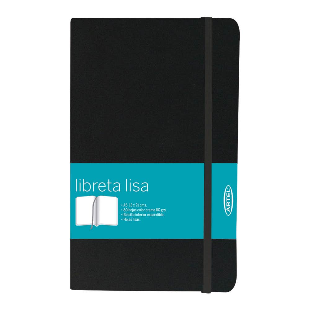 Libreta Negra Lisa A5 Artel