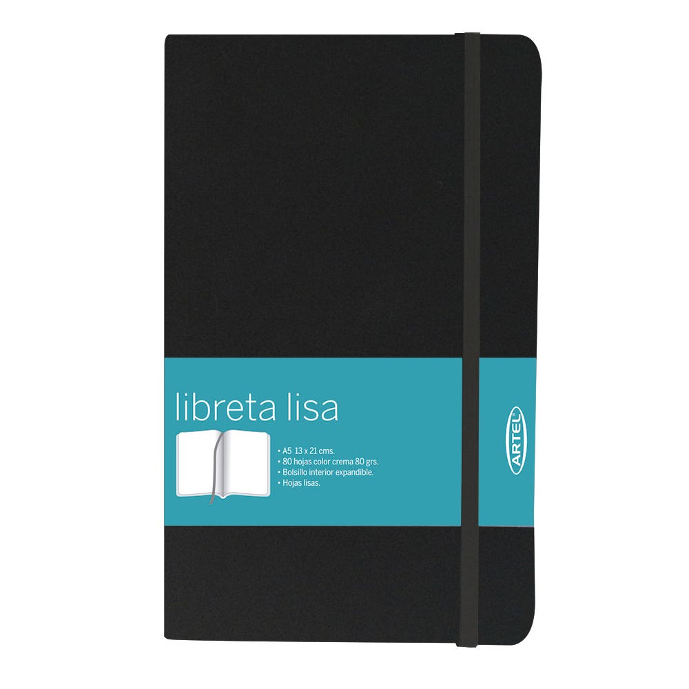 Libreta Negra Lisa A5 Artel