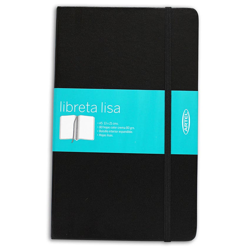 Libreta Negra Lisa A5 Artel