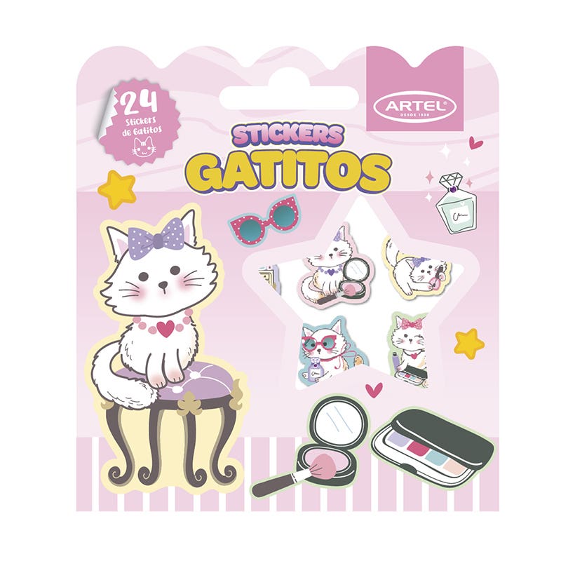 Pack Stickers Perritos y Gatitos Artel