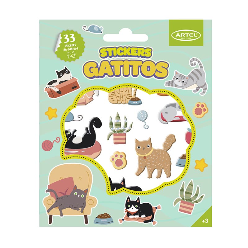 Pack Stickers Perritos y Gatitos Artel