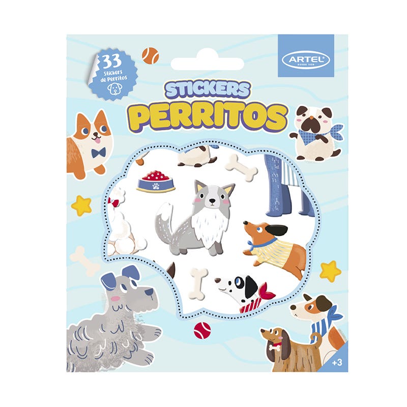 Pack Stickers Perritos y Gatitos Artel