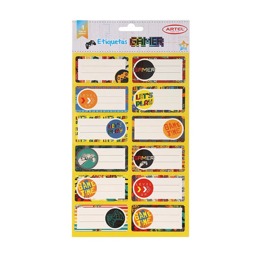 Set 12 Etiquetas Nombre 35x70mm Surtido Niño