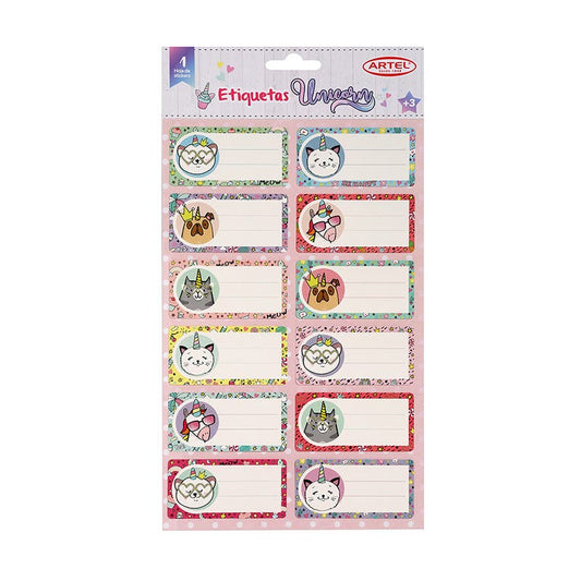 Set 12 Etiquetas Nombre 35x70mm Surtido Niña