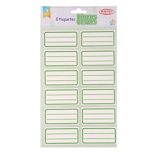 Set 12 Etiquetas Nombre 35x70mm Estándar