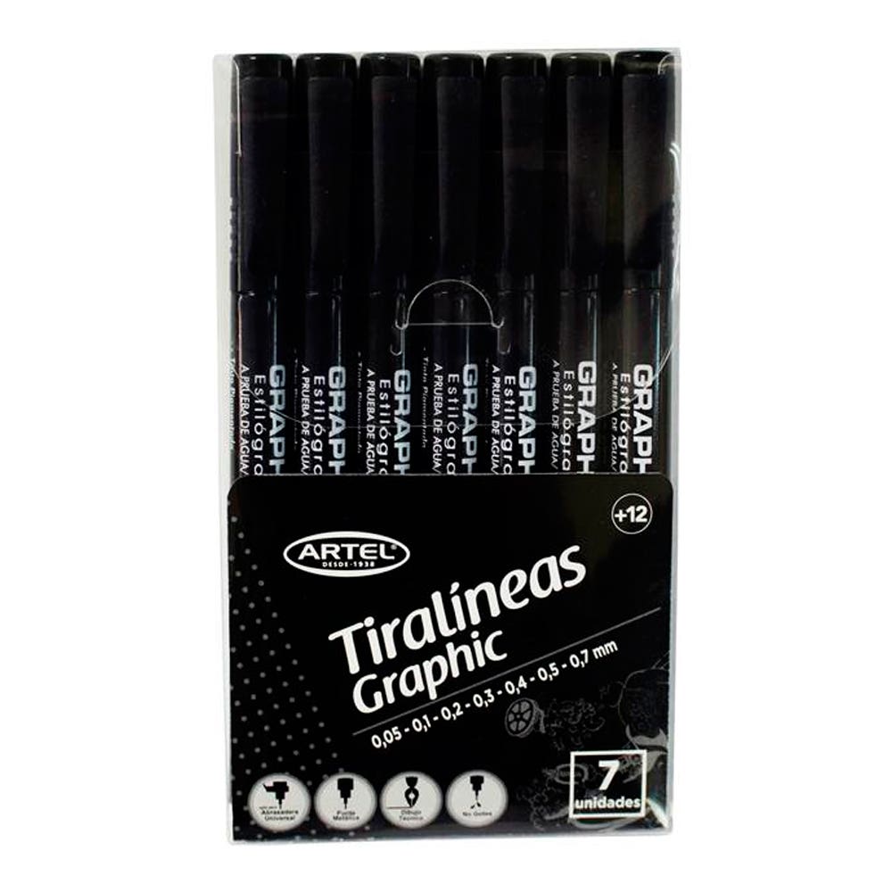 Set 7 TiraLineasDiferentes Medidas Artel