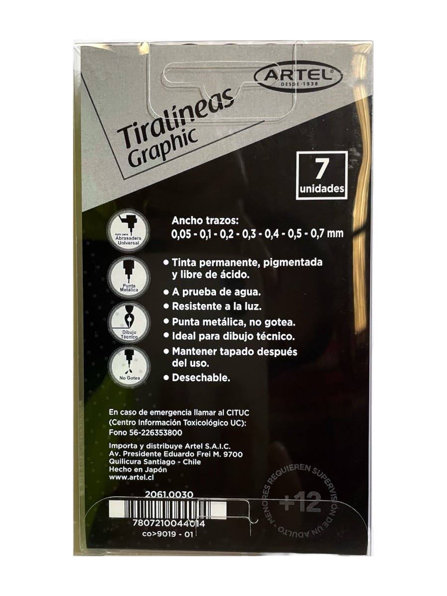 Set 7 TiraLineasDiferentes Medidas Artel