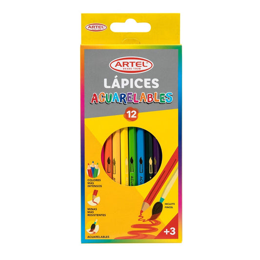 Estuche 12 Lápices Acuarelables Artel