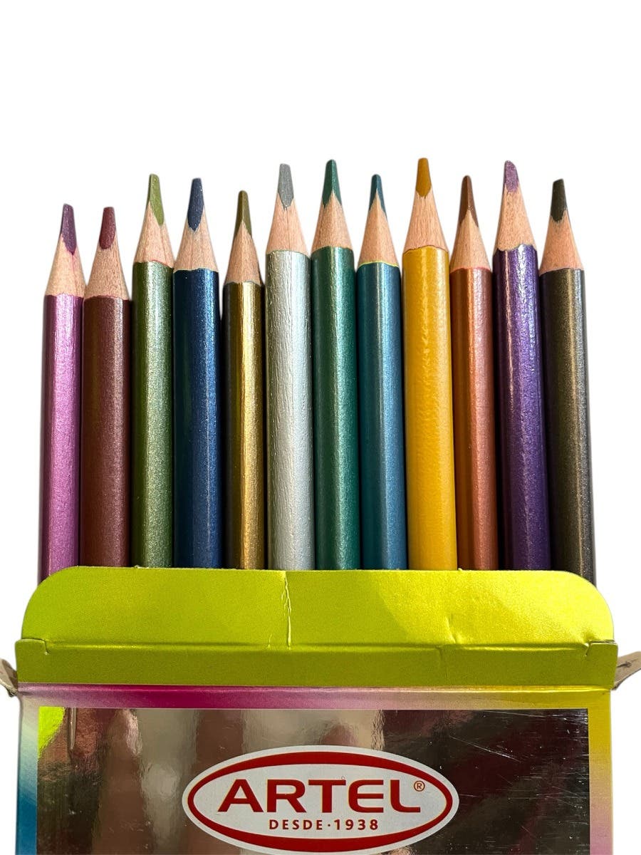 Est. 12 Lapices de Color Neón/Metálico. Artel