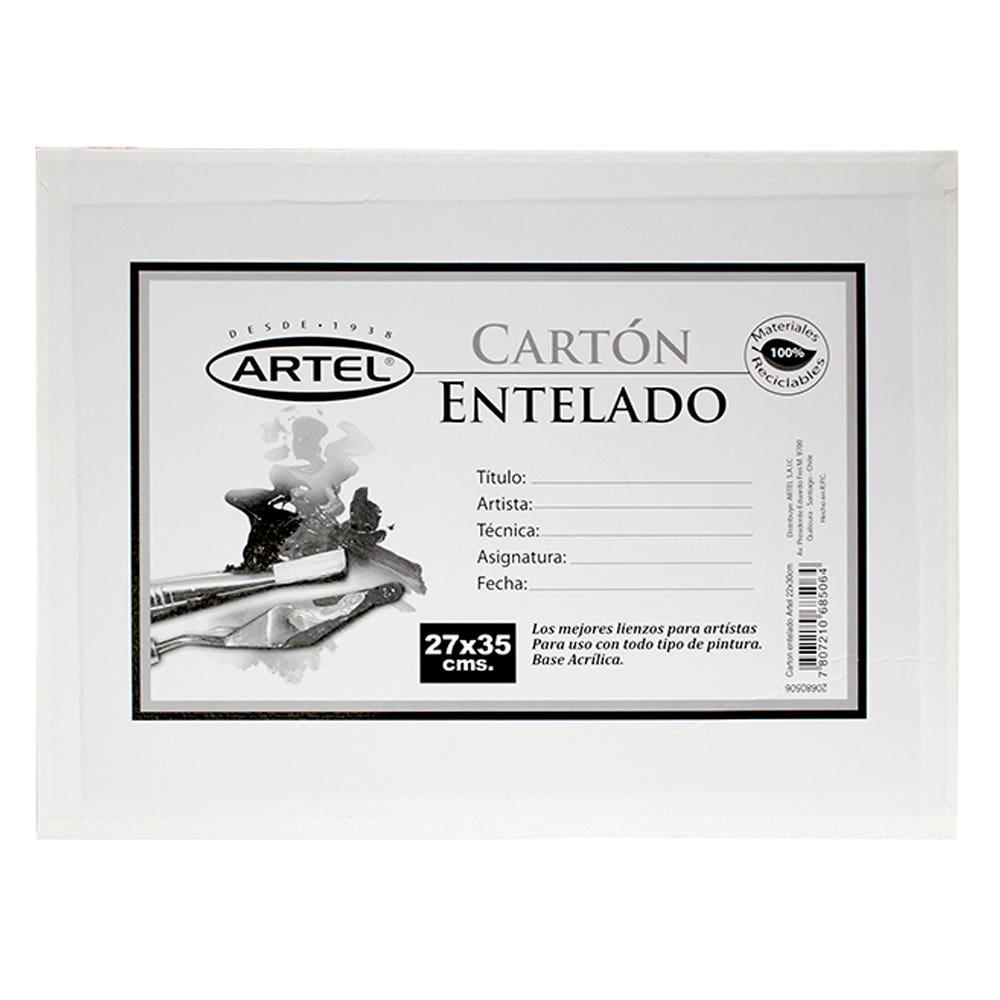 Cartón Entelado 27x35cm. Artel