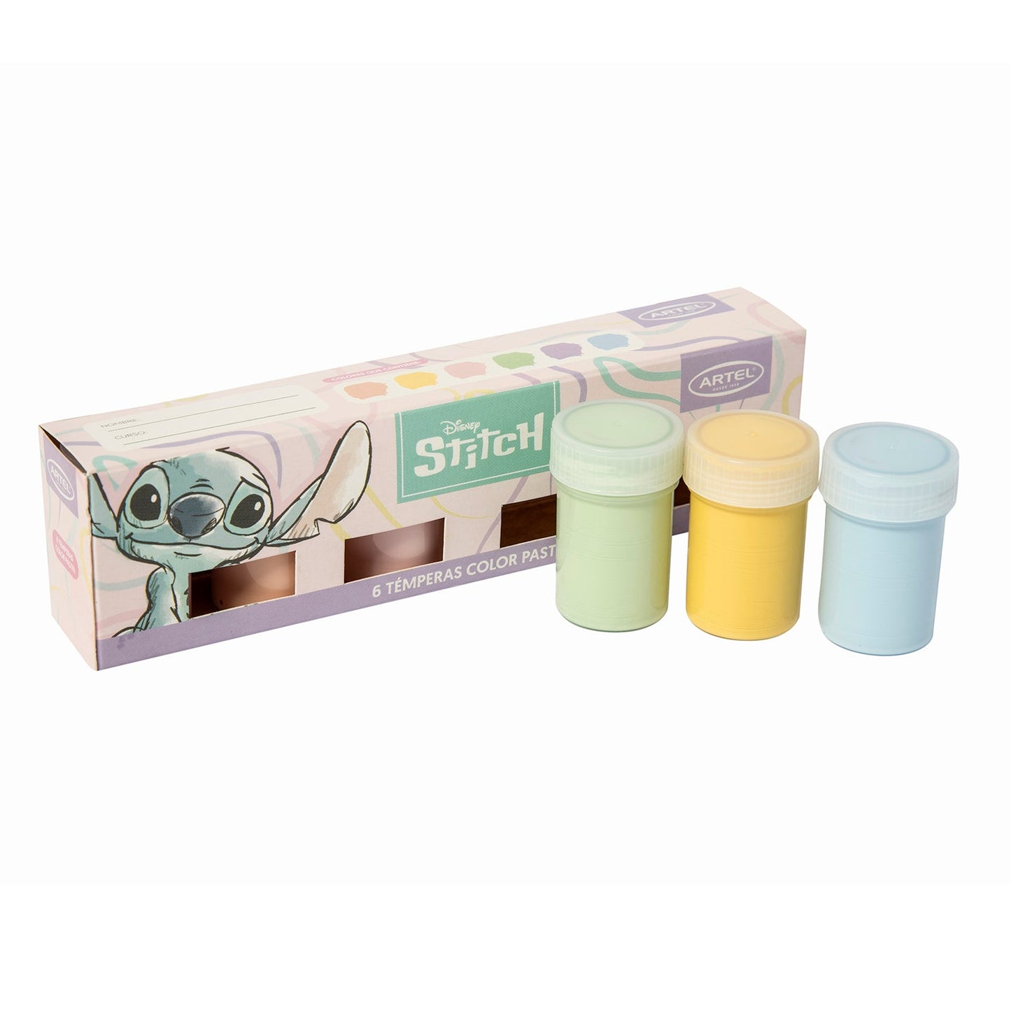 Témpera Artel 6 Colores Pastel Diseño Stitch