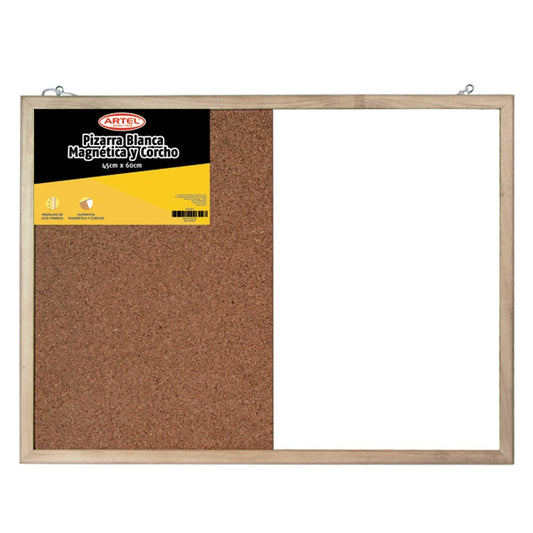 Pizarra Blanca Magnética Corcho 45X60cm. Artel