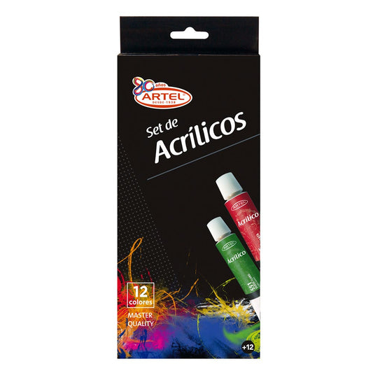 Set Acrílicos 12 Colores 12ml. Artel