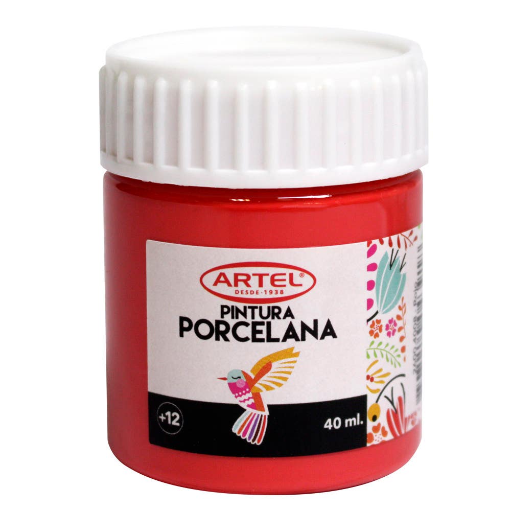 Frasco Pintura Porcelana Rojo 40ml. Artel
