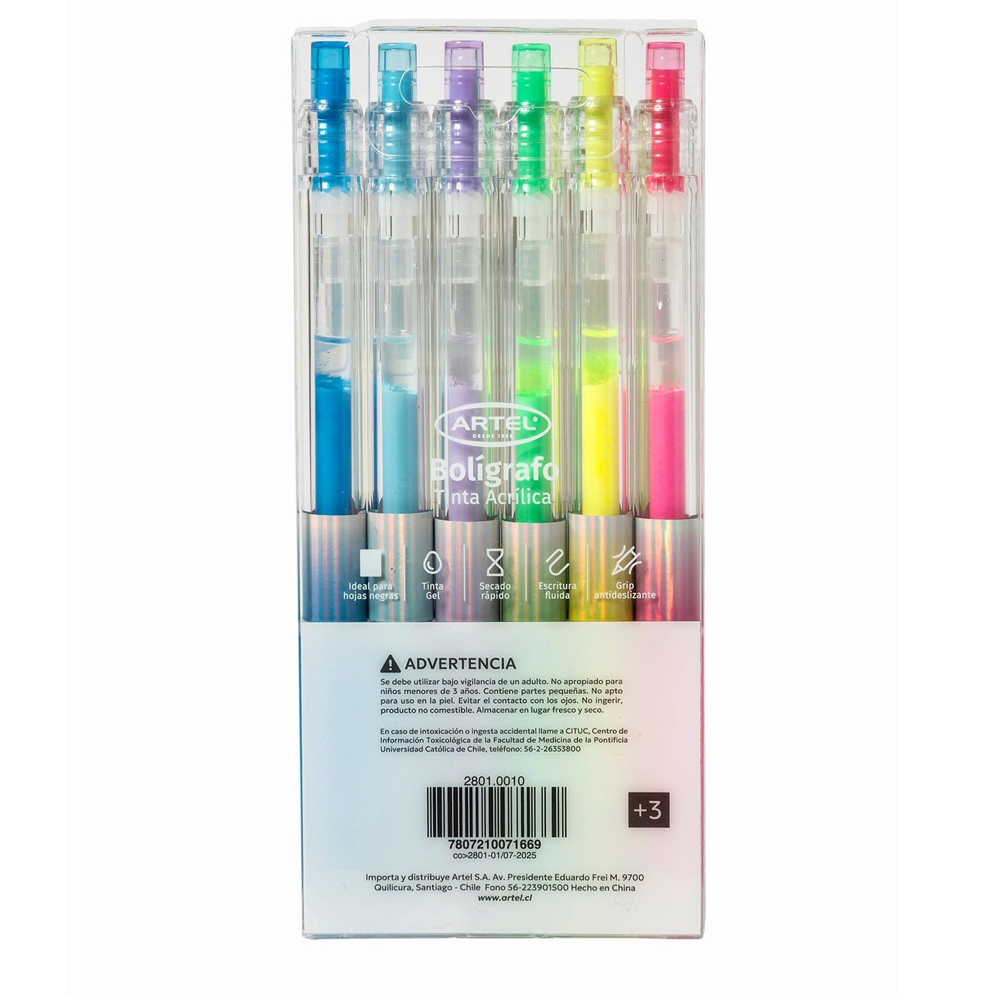 Estuche Bolígrafo Tinta Acrílica Artel 0,5Mm 6 Unidades