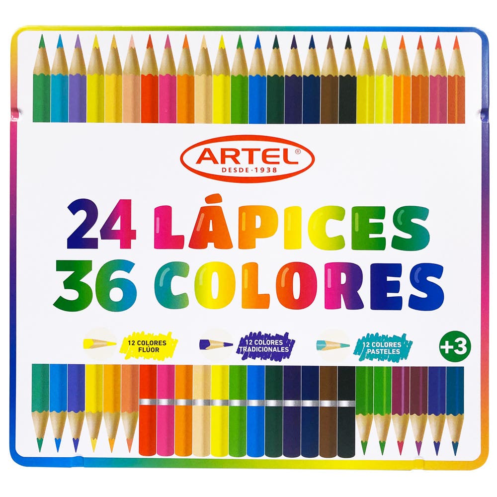 Est. Metálico. 24 Lápices 36 Colores M