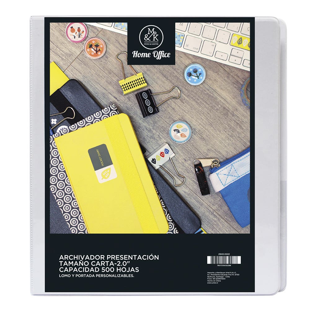 Archivador Presentacion Carta Grosor 2 Artel