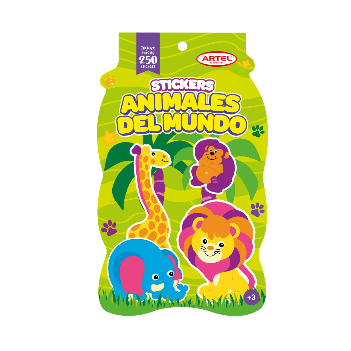 Álbum de Stickers Artel Animales del Mundo 250 Unidades