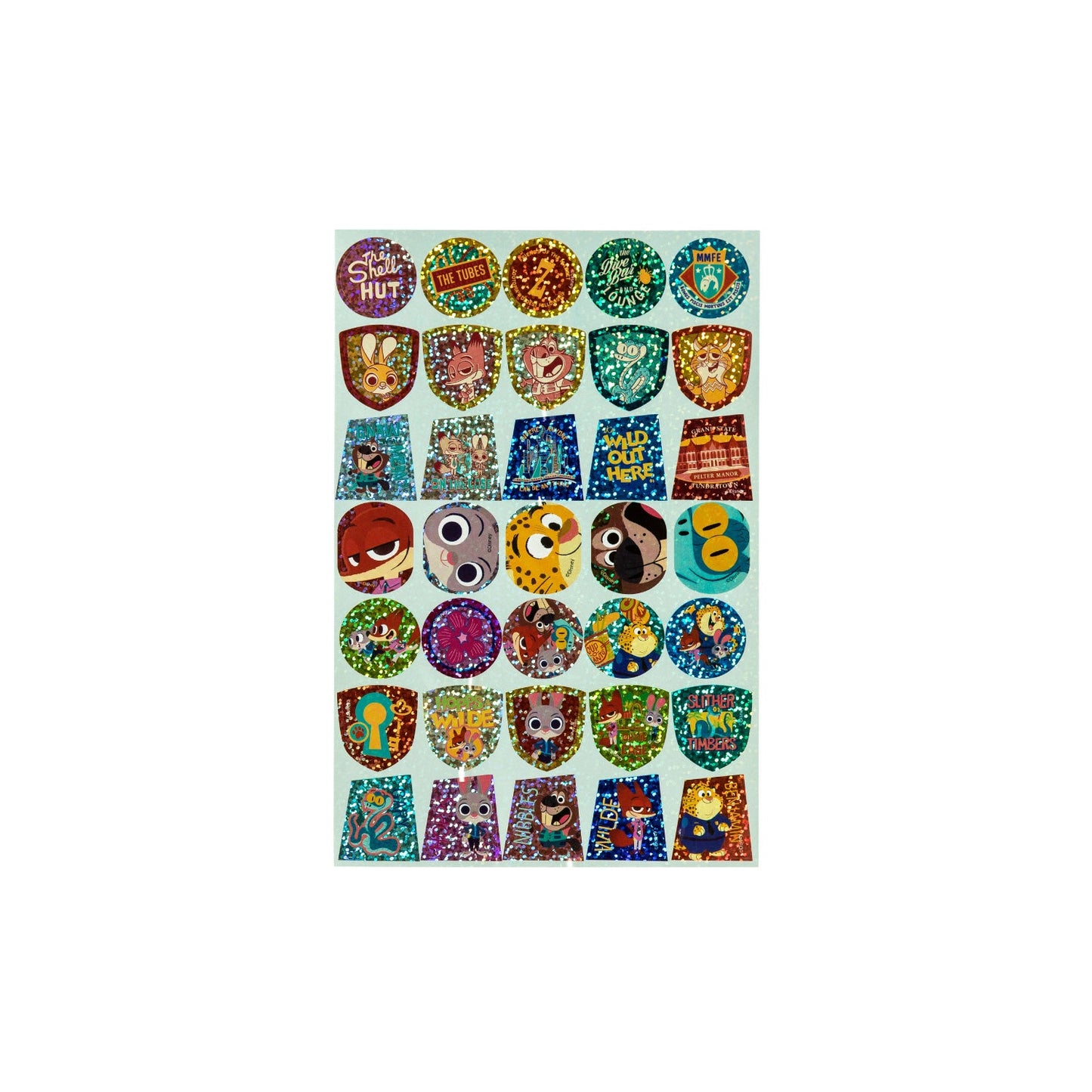Lámina De Stickers Diseño Zootopia 2 Artel