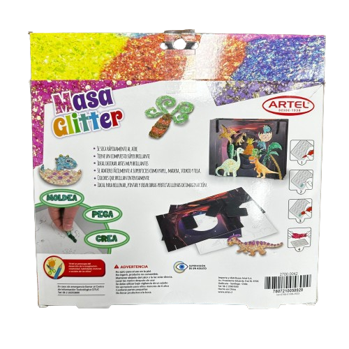 Set Glitter Dinosaurios 3D ARTEL