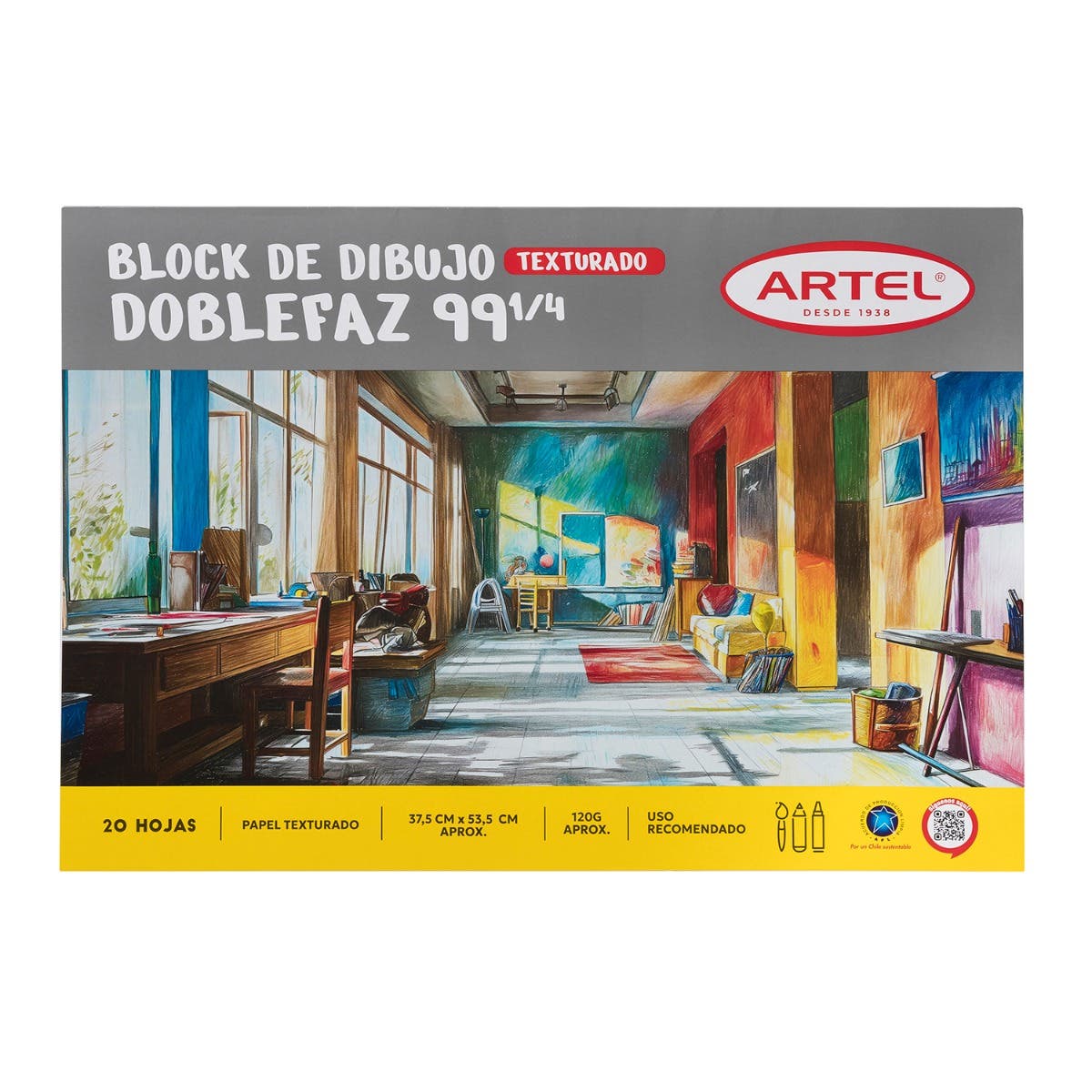 Block de Dibujo Texturado Doble Faz 99 1/4 Artel