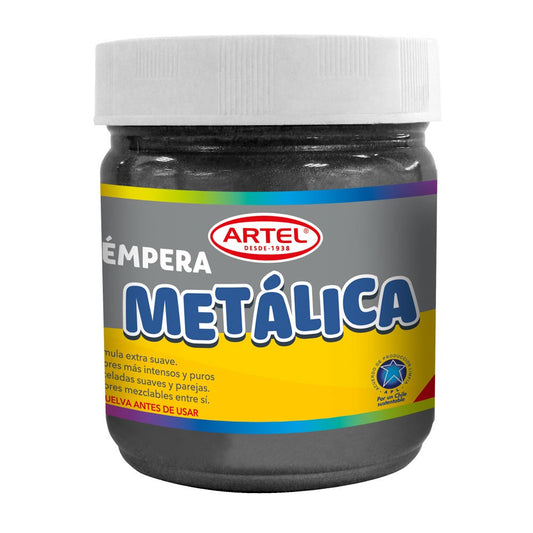 Frasco Tempera Metalica Negro 100ml. Artel