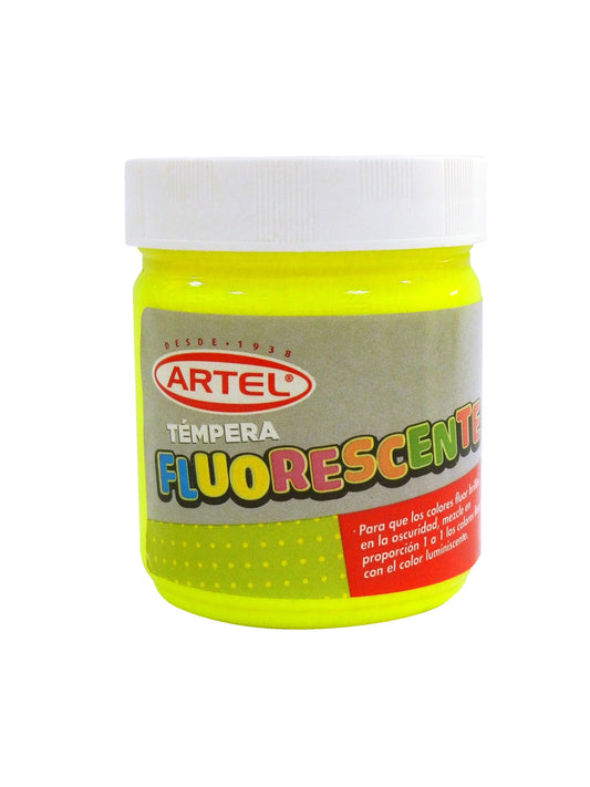 Frasco Tempera Fluorescente Amarillo 100ml. Artel