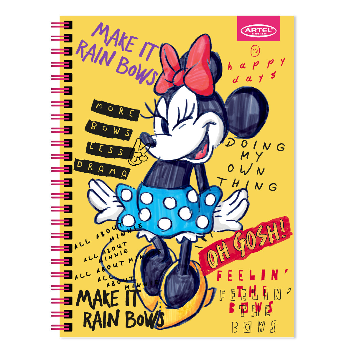 Cuaderno Universitario Artel 100 Hojas 7 Mm Minnie Colors '24
