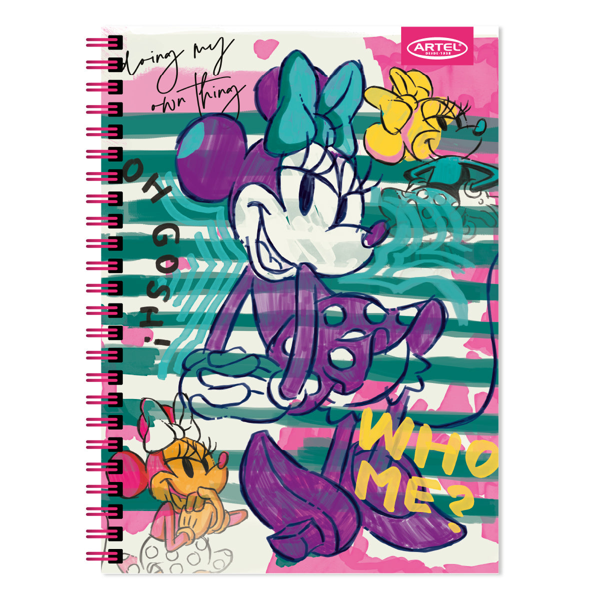 Cuaderno Universitario Artel 100 Hojas 7 Mm Minnie Colors '24